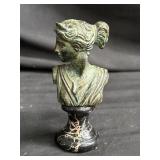Miniature Italian bronze bust sculpture on