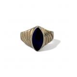 Vintage sterling silver black onyx ring, 2.94