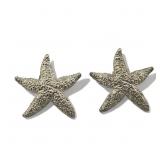 Pair of sterling silver starfish earrings, 5.48