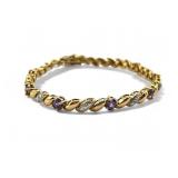 Sterling silver amethyst gemstone bracelet, 12.71