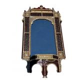 Vintage mosaic Persian style wood wall mirror