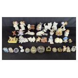 Group of miniature figurines porcelain, glass,
