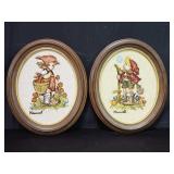 Pair of needlepoint framed wall art