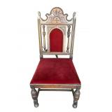 Vintage carved walnut wood side chair