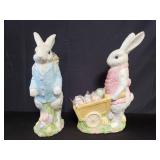 Vintage composite Easter bunny pair