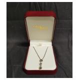 14kt gold and multi Diamond color necklace