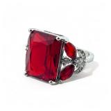 Sterling silver red stone ring, 6.27 grams Size