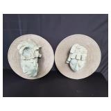 Pair of Mayan wall hanging decorations