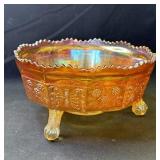 Vintage Fenton marigold carnival glass dish