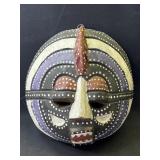 Vintage carved wood African style wall hanger