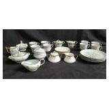 Group of assorted porcelain cups, dishes etc
