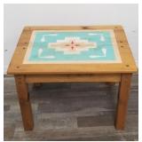 Vintage hand-painted wood coffee table