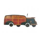 Vintage large wood car folk art hanging light