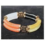 14 Kt gold and multi- color stone bracelet,