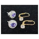 14 kt gold, & white gold earrings