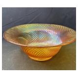 Vintage marigold carnival glass bowl
