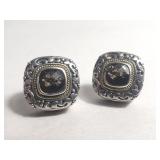 18kt and sterling silver earrings with semi-