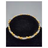 14 Kt gold bracelet with diamonds 6 3/4"l ,