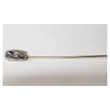 14kt White gold hat pin with moissanite stone