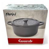 Sealed Parini ceramic lidded 3Qt. casserole dish