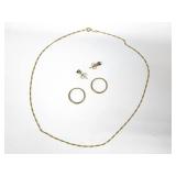 Group of 14 Kt gold pieces earrings, rings,