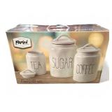 Sealed Parini 3pc ceramic canister set New in