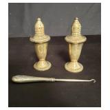 Sterling silver weighted salt and pepper shakers