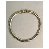 Heavy hammered silver metal flat-link