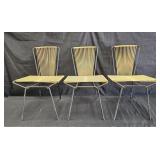 Allan Gould style Iron and string bow chairs,