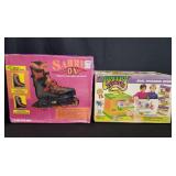 Box of vintage inline skates and Creepy Crawlers