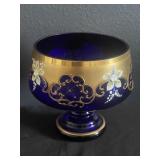 Vintage gold Bohemia glass bowl
