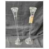 Pair of crystal candlesticks