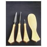 Pearlized celluloid and Bakelite vanity set