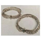 Pair of vintage Middle Eastern silver