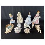 Group of figurines in box lot Porcelain,