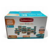 Sealed Rubbermaid 38pc food storage
