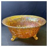 Vintage marigold carnival glass bowl