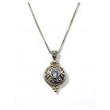Italian sterling silver necklace & pendant, 5.71