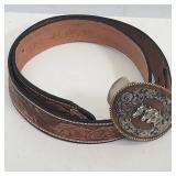 Wage hand crafted sterling, brass copper belt