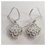 Pair of 18KT gold and diamond earrings