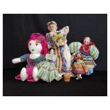 Box of vintage handmade traditional dolls