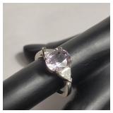 Platinum diamond and Topaz ring