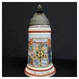 Lithophane hand painted German beer stein