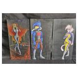 Group of three oil on canvas by Mary Bosch