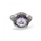 Sterling silver purple stone ring, 4.39 grams