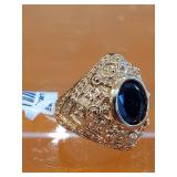Gold wash sterling silver 925 ring with gem stone.