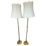 Pair of vintage brass floor lamps