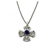 Sterling silver gemstone Celtic cross necklace &