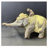 Vintage carved wood elephant statue