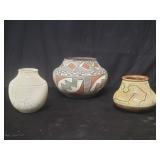 Group of pottery, including white raku ware